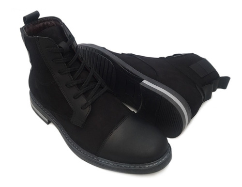 Botas Para Hombre Glenn Nobuk Negro En Cuero - Outletshop -