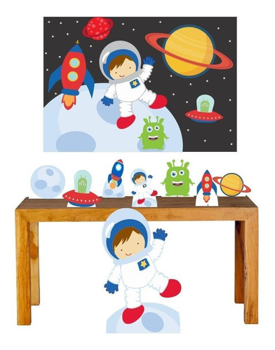Kit Astronauta Decoração Totem Displays + Painel