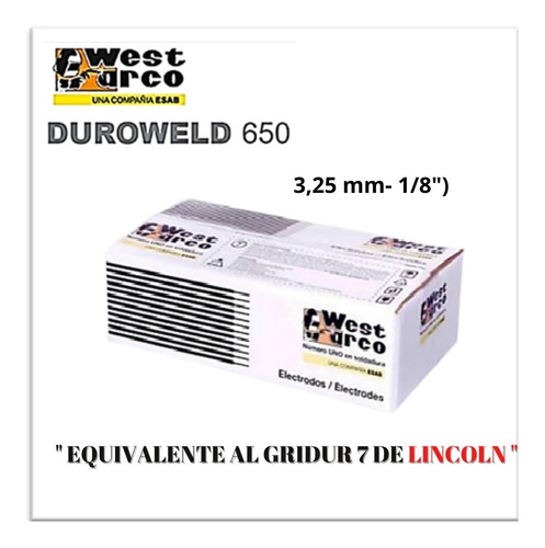 Electrodos Duroweld 650   Equiv Al Gridur 7 De 3,25 Mm -1/8 