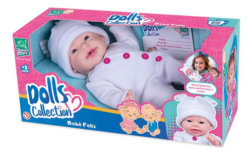 Boneca Dolls Collection Bebê Feliz Sons De Bebê Super Toys