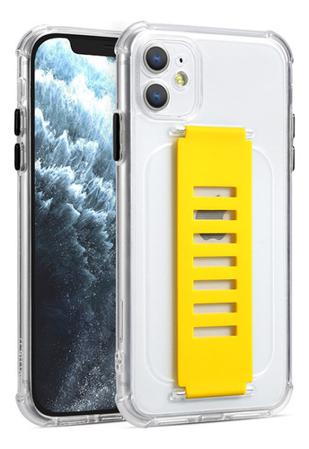 Capa Silicone Suporte Compatível Com iPhone 12 Mini (5.4 ) Cor Amarelo