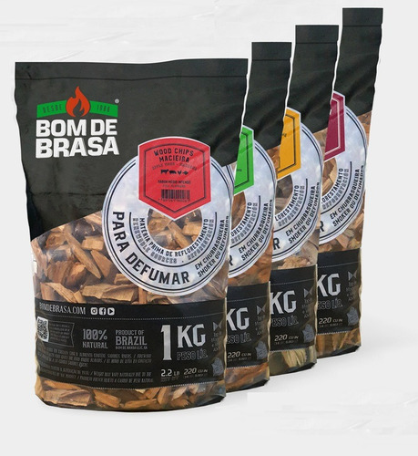 Chips De Madera Para Ahumar 1kg Bom De Brasa Varios Sabores