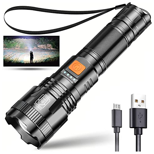 Led Flashlight Rechargeable High Lumens, Bright Powerfu...