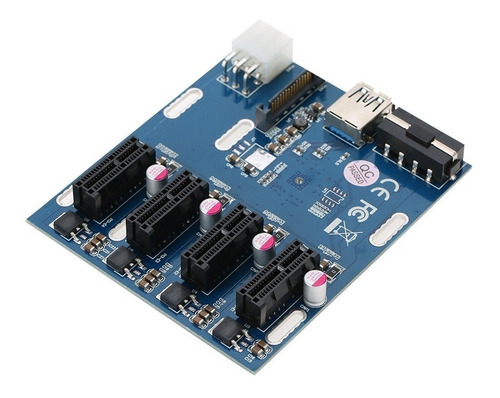 Multiplicador Pci-e 1para4 + 4 Riser 1metro Ver008s