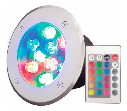  3pz Empotrable D Piso Led 9w=90watts Exterior Multicolorrgb