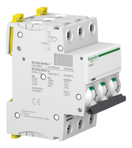Interruptor Termomagnetico Acti 9 Ic60n 3 X 32 Amp A9f74332