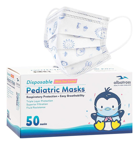 Paquete De 50 Mascarillas Desechables Niños. Transpira...