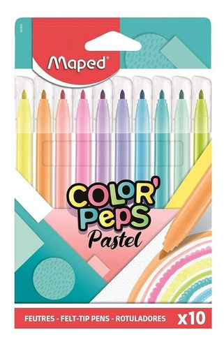 Marcadores Maped Colorpeps X10 Colores Pastel