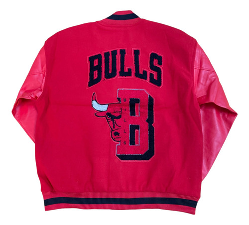 Campera Lakers Chicago Bull- Chaqueta Para Hombre Rojo Y Negro Xxl