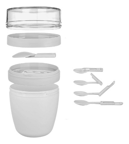 Vaso Para Yogurt Cereales Y Frutas 650ml Titiz + Cuchara