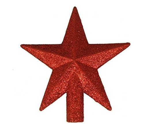 4 Petite Tesoros Rojo Con Brillo Mini Estrella Arbol De Navi