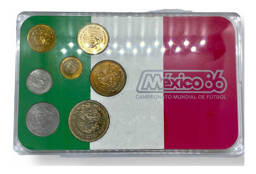 Set 7 Monedas Conmemorando Mundial De Fútbol En Mexico 1986 (Usado)