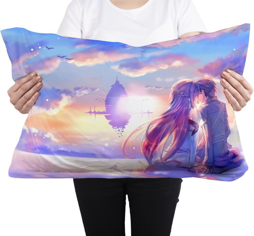 Cojin Almohada Sword Art Kirito Y Asuna Kiss Paisaje Diseño Diseño De La Tela Lisa