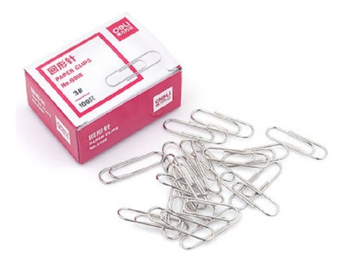 Pack 10 Clips Para Papel Hojas Deli 29mm 1000 Pcs Metal