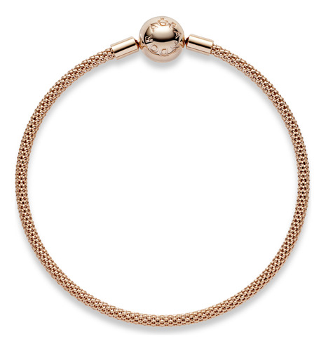 Brazalete Pandora Moments Malla Cubierto En Oro Rosa De 14k Talla 17 Cm