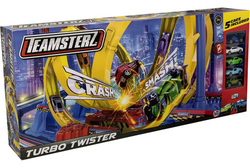 Pista D Carrera Teamsterz Turbo Twister +5 Autos Crash Smash