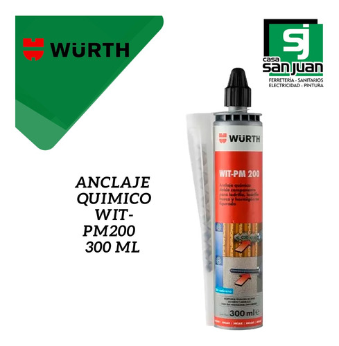 Anclaje Químico Wit-pm 200 - 300 Ml - Cartucho Wurth