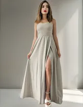 Comprar Vestido De Fiesta Elegante Lurex Brilla Con Tajo Moda Pasion