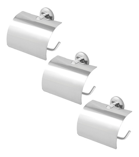 03 Papeleiras Para Banheiro Porta Papel Higiênico Tampa Inox