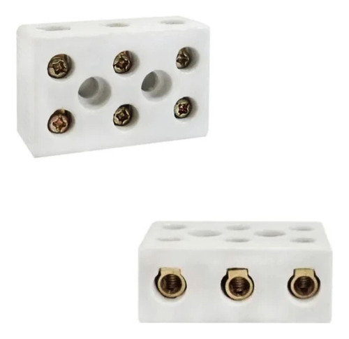 Kit 10 Conectores Porcelana Chuveiro 50a/600v 3 Polos 10mm