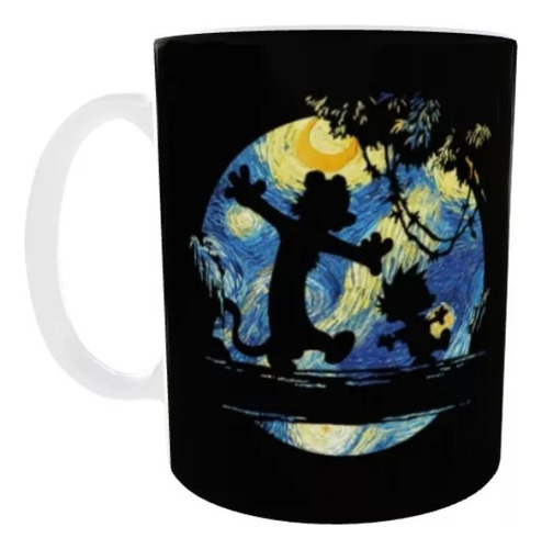 Taza Calvin And Hobbes Noche Estrellada