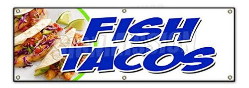 72 Tacos De Pescado Banner Frito A La Parrilla Fresco Sabros