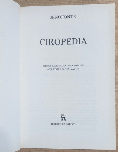 Jenofonte Anábasis Helenicas Ciropedia Sócrates Gredos (Usado)