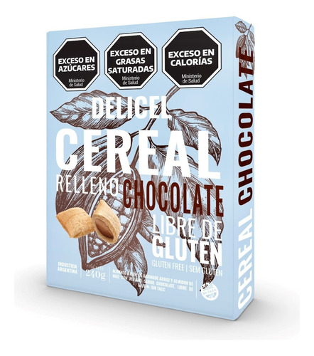 Cereal Relleno Delicel Sabor Chocolate Sin Tacc X 240 Grs