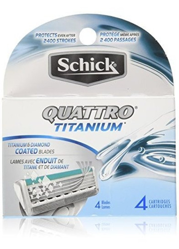 Schick Quattro Titanium Razor Blade Recargas Para Los Hombre