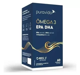 Omega 3 Epa 660mg | Dha 440mg | Vit. E 10mg 120caps Puravida