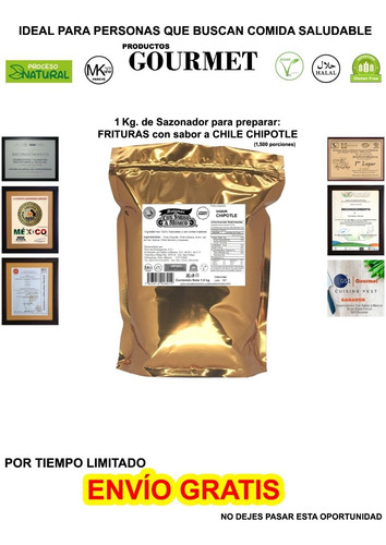 Salsa De Chile Chipotle En Polvo Botanas 1kg Especias Kosher