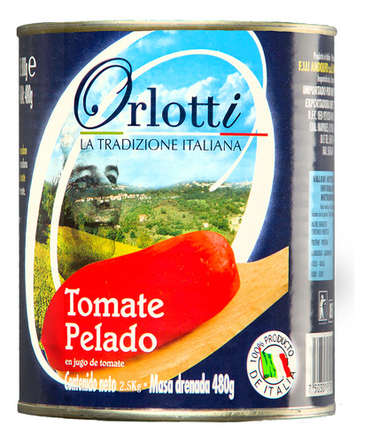 Jitomate Entero Pelado 2550 Grs Orlotti