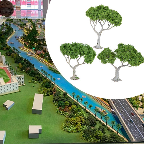 3 Árboles En Miniatura Con Diseño De Árbol De Hoja Ancha