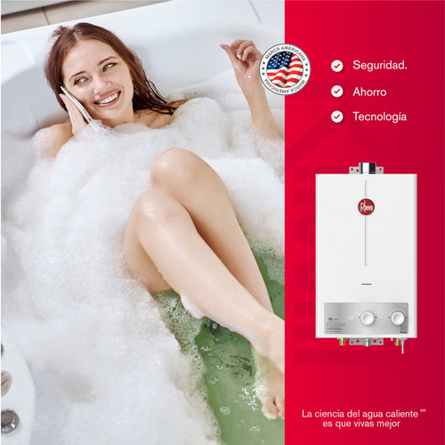 Calentador De Agua 12lt Gas Propano Tiro Forzado Rheem Color Blanco Tipo de gas GLP 120V