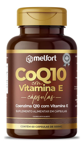 Kit 2x Coenzima Q10 Com Vitamina E 500mg 60cps Melfort D