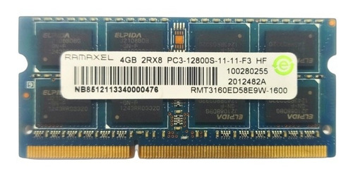 Memoria Ram So-dimm 4gb Ddr3 Pc3-12800 1600mhz Laptop