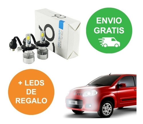 Kit Luces Led Cree H4 Alta Y Baja Fiat Uno 16.000lms Envio