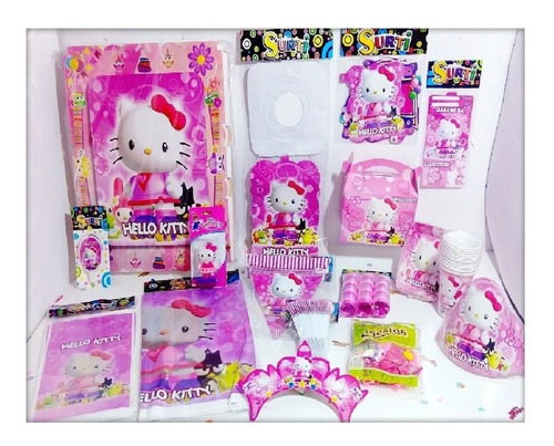 Kit Decoración Infantil Hello Kitty Fiesta 24 Invitados