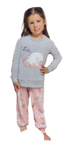 Imagen 1 de 6 de Pijama Niñas Algodón Estampado Con Puño Lencatex Art. 22952