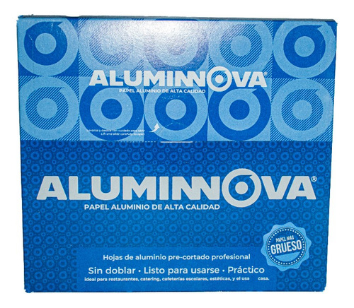 600 Hoja Papel Aluminio Grueso Recortadas Aluminnova 3 Cajas