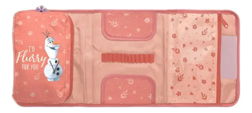 Cartuchera Canopla Desplegable Hecha Con Pvc Brillante Diseño Frozen Aesthetic Para Niñas Escolar Organizadora De Útiles Grande Amplia Extendible 23x17 Centímetros Chimola