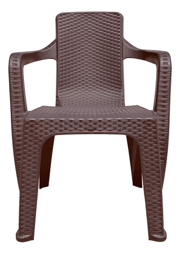 Silla Sillon Reforzado Apilable Jardin Simil Rattan / 4 Un