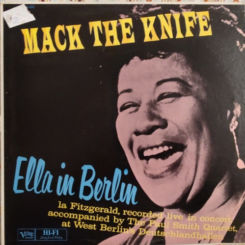 Vinilo Lp De Mack The Knife-- Ella In Berlin ( Xx593