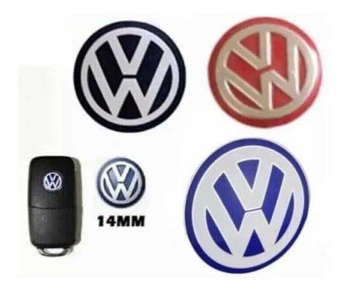 Emblema 14mm Vw Llave Control Jetta Vento Bora Beetle Gti