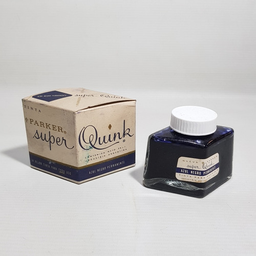 Antiguo Frasco Tinta Parker Súper Azul Mag 62088