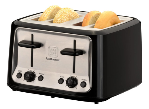 Tostadora Toastmaster Cool Touch De 4 Rebanadas, Negra Con A