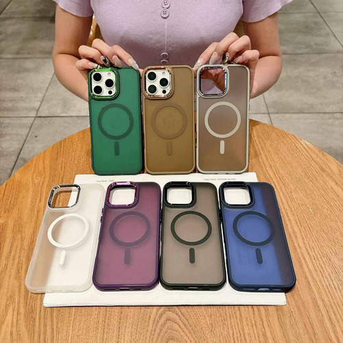 Funda Magsafe Para iPhone 11, 12, 13, 14, 15, 16 Pro, Max, 14 Plus, 15 Plus, 16 Plus, Sensación De Piel, Antihuellas Dactilares
