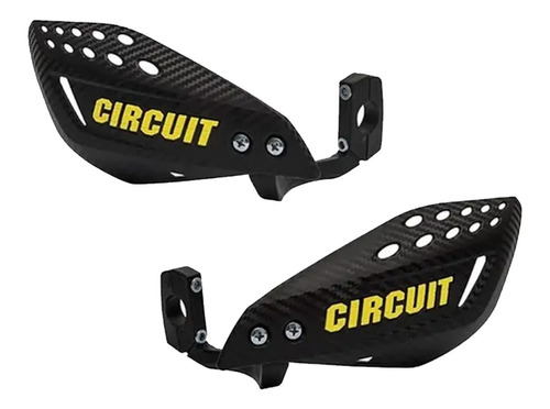 Protetor Mão Moto Circuit Vector Carbon Carbono Amarelo
