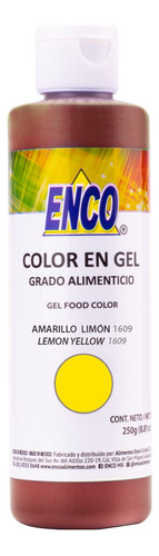 Colorante Enco En Gel 250g Amarillo Limón Básico Reposteria