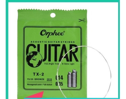 Orphee Tx-2 Cuerda Para Guitarra Electroacústica Bronce